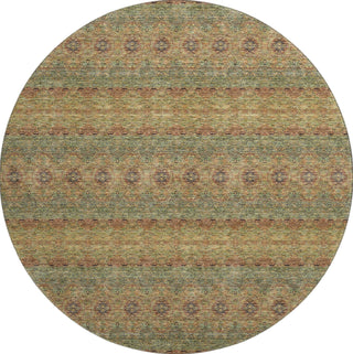 Piper Looms Mayfield Bohemian AMF615 Green Machine Washable Area Rug Round Main Image