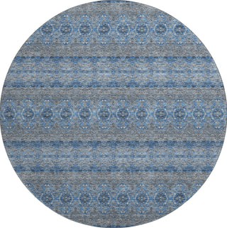 Piper Looms Mayfield Bohemian AMF615 Navy Machine Washable Area Rug Round Main Image