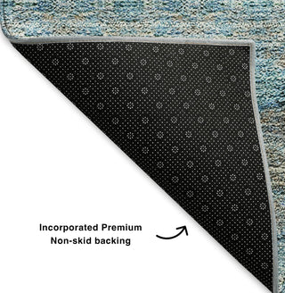 Piper Looms Mayfield Bohemian AMF615 Teal Machine Washable Area Rug Backing Image