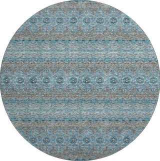 Piper Looms Mayfield Bohemian AMF615 Teal Machine Washable Area Rug Round Main Image