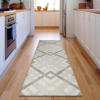 Piper Looms Mayfield Geometric AMF616 Beige Machine Washable Area Rug Runner Lifestyle Image Feature