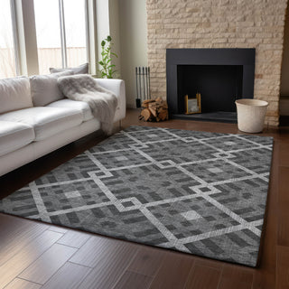 Piper Looms Mayfield Geometric AMF616 Charcoal Machine Washable Area Rug Lifestyle Image Feature