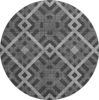 Piper Looms Mayfield Geometric AMF616 Charcoal Machine Washable Area Rug Round Main Image