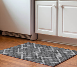 Piper Looms Mayfield Geometric AMF616 Charcoal Machine Washable Area Rug Scatter Lifestyle Image Feature