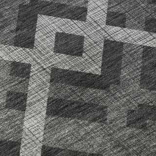 Piper Looms Mayfield Geometric AMF616 Charcoal Machine Washable Area Rug Swatch Image