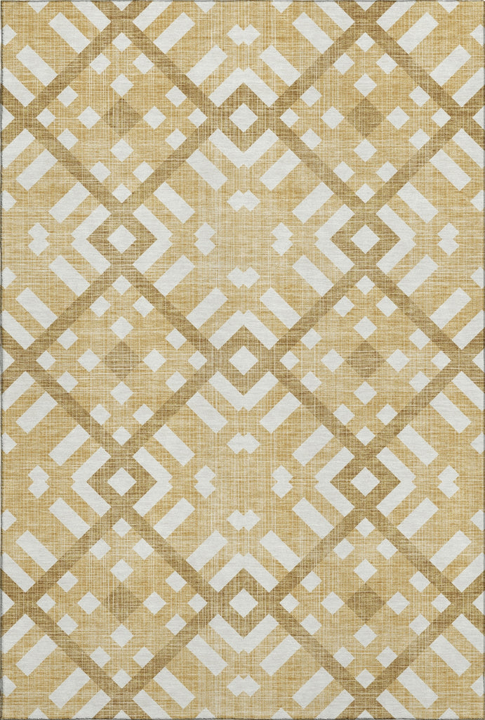 Piper Looms Mayfield Geometric AMF616 Gold Machine Washable Area Rug main image