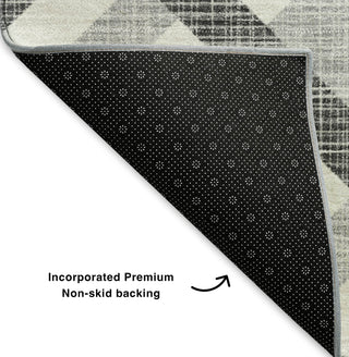 Piper Looms Mayfield Geometric AMF616 Gray Machine Washable Area Rug Backing Image