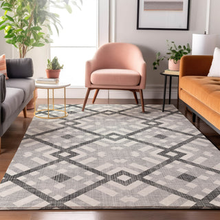 Piper Looms Mayfield Geometric AMF616 Gray Machine Washable Area Rug Lifestyle Image Feature