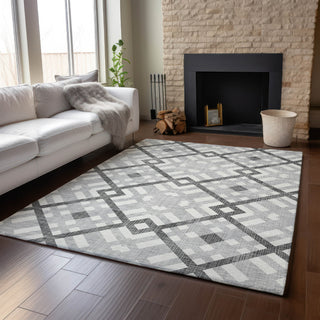 Piper Looms Mayfield Geometric AMF616 Gray Machine Washable Area Rug Lifestyle Image Feature