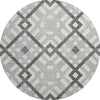 Piper Looms Mayfield Geometric AMF616 Gray Machine Washable Area Rug Round Main Image