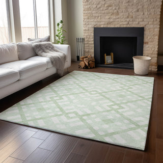 Piper Looms Mayfield Geometric AMF616 Mint Machine Washable Area Rug Lifestyle Image Feature