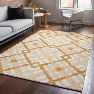 Piper Looms Mayfield Geometric AMF616 Peach Machine Washable Area Rug Lifestyle Image Feature