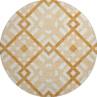 Piper Looms Mayfield Geometric AMF616 Peach Machine Washable Area Rug Round Main Image