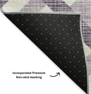 Piper Looms Mayfield Geometric AMF616 Purple Machine Washable Area Rug Backing Image