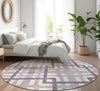 Piper Looms Mayfield Geometric AMF616 Purple Machine Washable Area Rug Round Lifestyle Image Feature