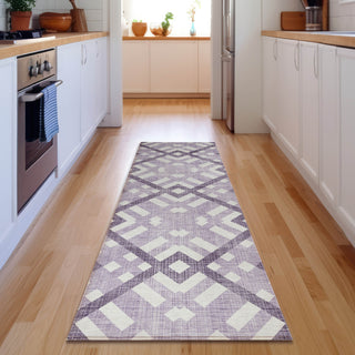 Piper Looms Mayfield Geometric AMF616 Purple Machine Washable Area Rug Runner Lifestyle Image Feature