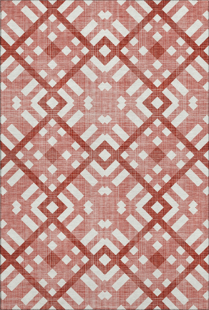Piper Looms Mayfield Geometric AMF616 Red Machine Washable Area Rug main image