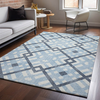 Piper Looms Mayfield Geometric AMF616 Sky Machine Washable Area Rug Lifestyle Image Feature