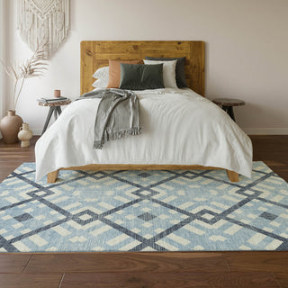 Piper Looms Mayfield Geometric AMF616 Sky Machine Washable Area Rug Lifestyle Image Feature