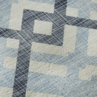 Piper Looms Mayfield Geometric AMF616 Sky Machine Washable Area Rug Swatch Image