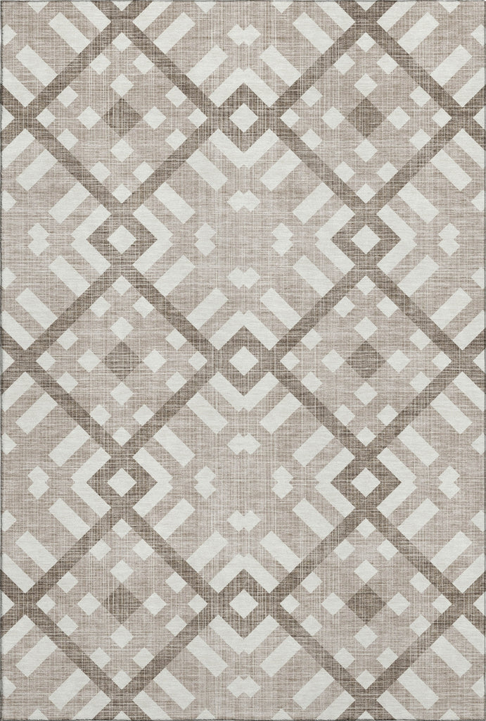 Piper Looms Mayfield Geometric AMF616 Taupe Machine Washable Area Rug main image