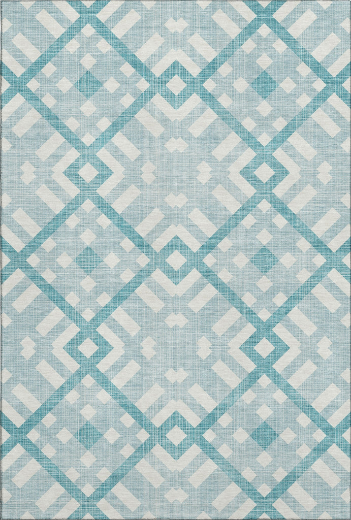 Piper Looms Mayfield Geometric AMF616 Teal Machine Washable Area Rug main image