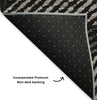 Piper Looms Mayfield Geometric AMF618 Black Machine Washable Area Rug Backing Image