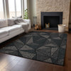 Piper Looms Mayfield Geometric AMF618 Black Machine Washable Area Rug Lifestyle Image Feature