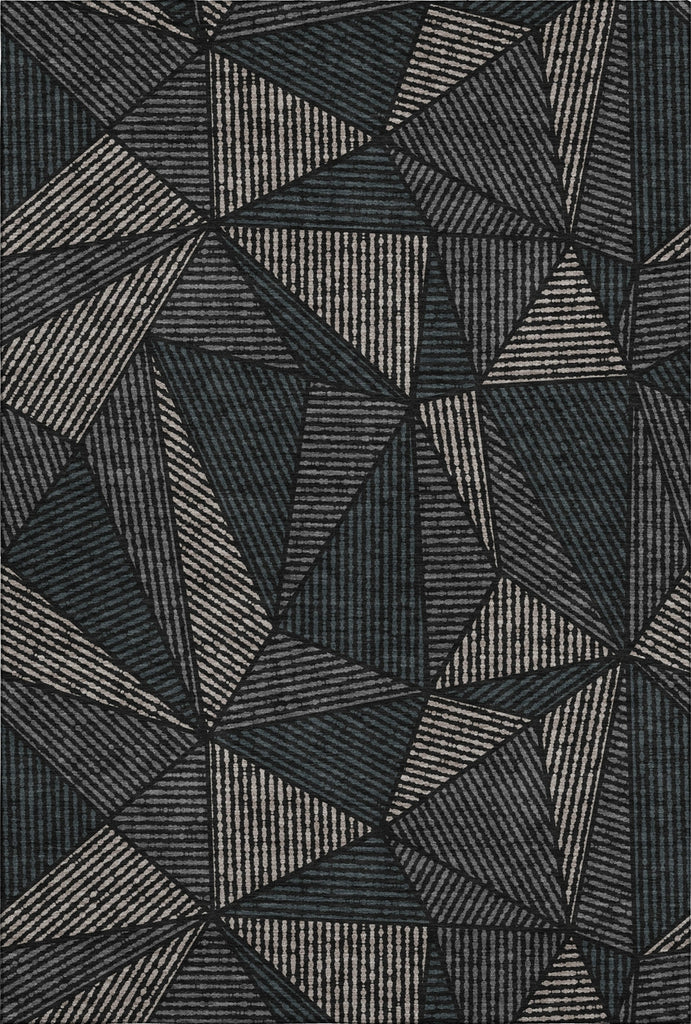 Piper Looms Mayfield Geometric AMF618 Black Machine Washable Area Rug main image