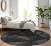 Piper Looms Mayfield Geometric AMF618 Black Machine Washable Area Rug Round Lifestyle Image Feature