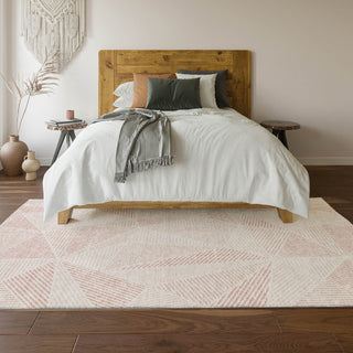 Piper Looms Mayfield Geometric AMF618 Blush Machine Washable Area Rug Lifestyle Image Feature