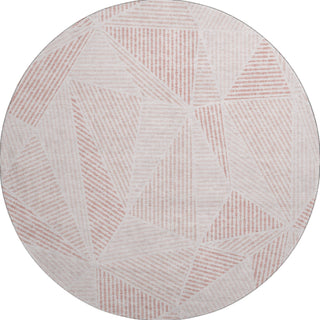 Piper Looms Mayfield Geometric AMF618 Blush Machine Washable Area Rug Round Main Image