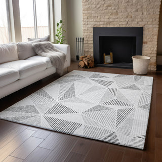 Piper Looms Mayfield Geometric AMF618 Gray Machine Washable Area Rug Lifestyle Image Feature