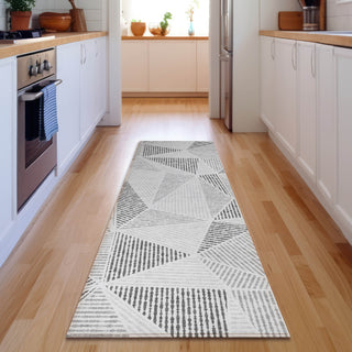 Piper Looms Mayfield Geometric AMF618 Gray Machine Washable Area Rug Runner Lifestyle Image Feature