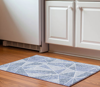 Piper Looms Mayfield Geometric AMF618 Navy Machine Washable Area Rug Scatter Lifestyle Image Feature