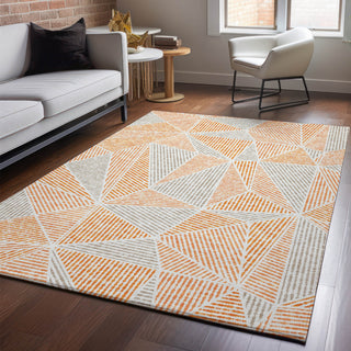 Piper Looms Mayfield Geometric AMF618 Orange Machine Washable Area Rug Lifestyle Image Feature