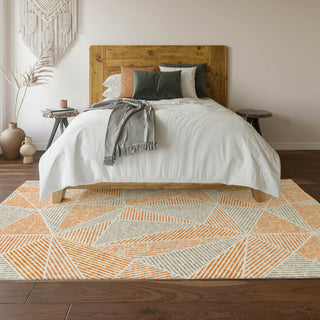 Piper Looms Mayfield Geometric AMF618 Orange Machine Washable Area Rug Lifestyle Image Feature