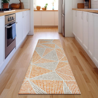 Piper Looms Mayfield Geometric AMF618 Orange Machine Washable Area Rug Runner Lifestyle Image Feature