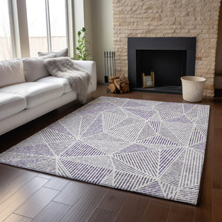 Piper Looms Mayfield Geometric AMF618 Purple Machine Washable Area Rug Lifestyle Image Feature