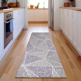 Piper Looms Mayfield Geometric AMF618 Purple Machine Washable Area Rug Runner Lifestyle Image Feature