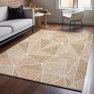Piper Looms Mayfield Geometric AMF618 Terracotta Machine Washable Area Rug Lifestyle Image Feature