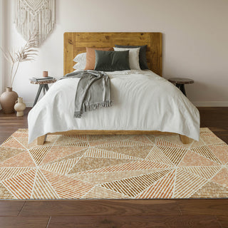 Piper Looms Mayfield Geometric AMF618 Terracotta Machine Washable Area Rug Lifestyle Image Feature