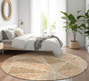 Piper Looms Mayfield Geometric AMF618 Terracotta Machine Washable Area Rug Round Lifestyle Image Feature