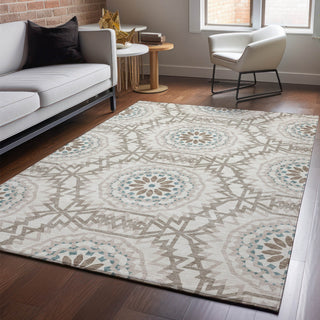 Piper Looms Mayfield Circles AMF619 Beige Machine Washable Area Rug Lifestyle Image Feature