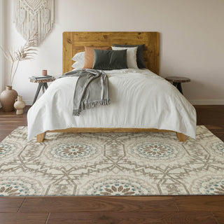 Piper Looms Mayfield Circles AMF619 Beige Machine Washable Area Rug Lifestyle Image Feature