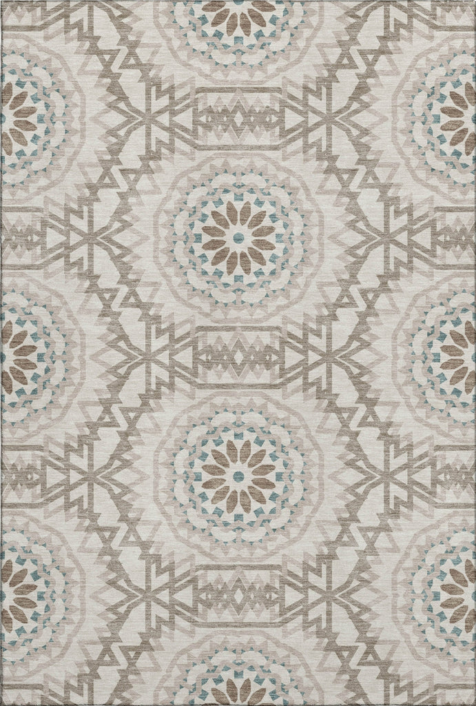 Piper Looms Mayfield Circles AMF619 Beige Machine Washable Area Rug main image