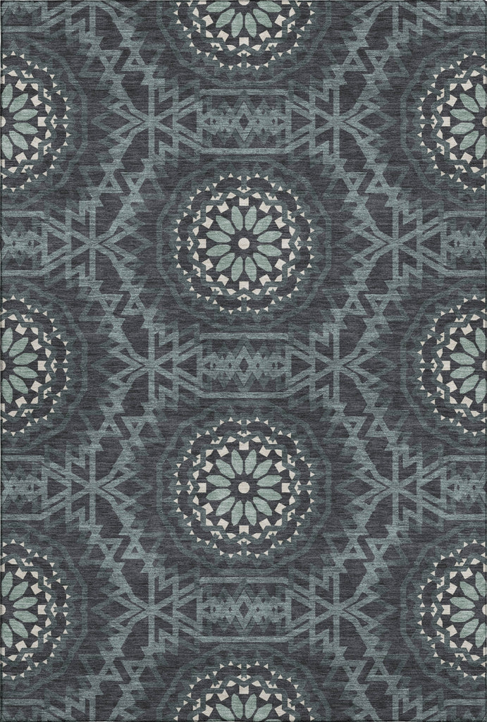 Piper Looms Mayfield Circles AMF619 Charcoal Machine Washable Area Rug main image