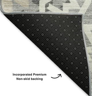 Piper Looms Mayfield Circles AMF619 Gray Machine Washable Area Rug Backing Image