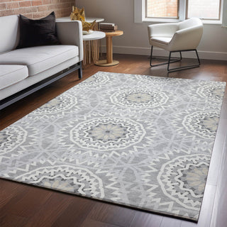 Piper Looms Mayfield Circles AMF619 Gray Machine Washable Area Rug Lifestyle Image Feature