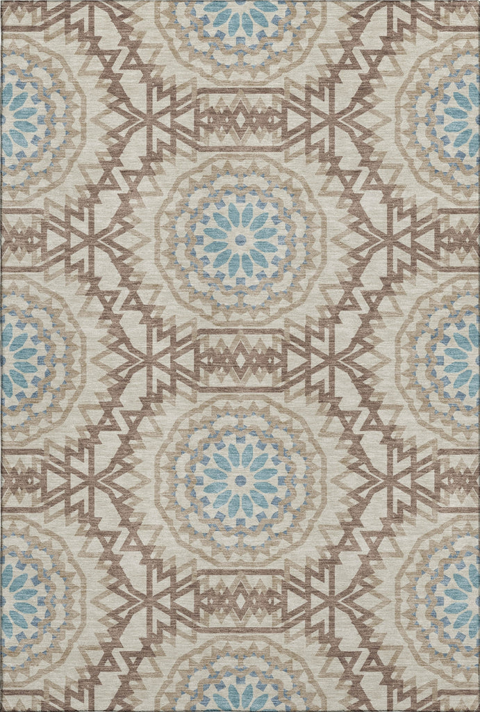 Piper Looms Mayfield Circles AMF619 Khaki Machine Washable Area Rug main image